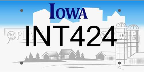 INT424 Iowa License Plate
