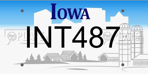 INT487 Iowa License Plate