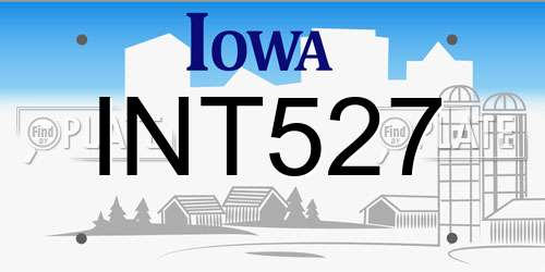INT527 Iowa License Plate
