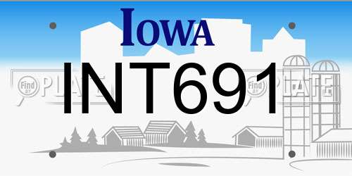 INT691 Iowa License Plate
