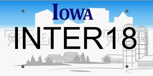 INTER18 Iowa License Plate