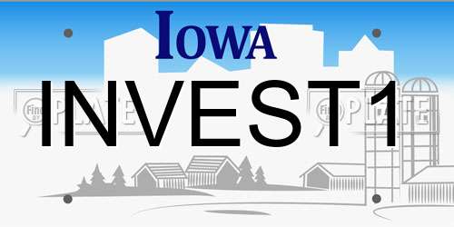 INVEST1 Iowa License Plate