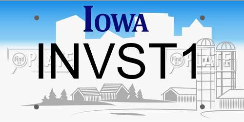 INVST1 Iowa License Plate