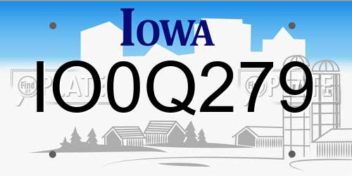 IO0Q279 Iowa License Plate