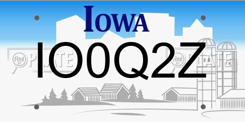IO0Q2Z Iowa License Plate