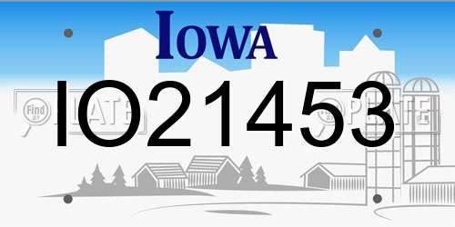 IO21453 Iowa License Plate