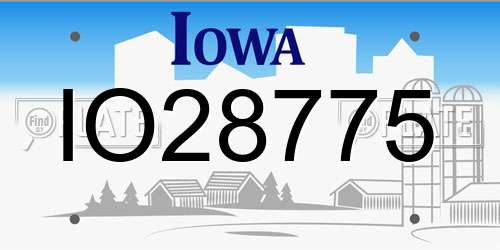 IO28775 Iowa License Plate