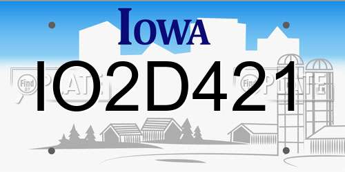 IO2D421 Iowa License Plate