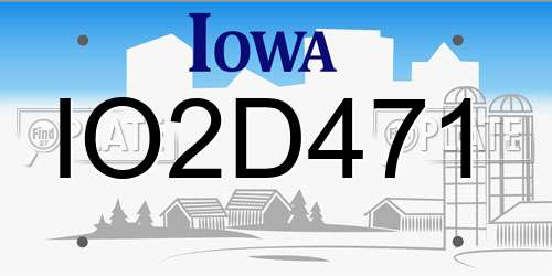 IO2D471 Iowa License Plate