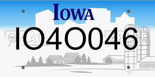 IO4O046 Iowa License Plate