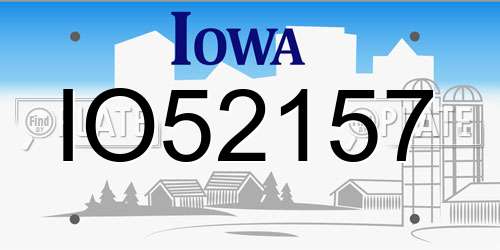 IO52157 Iowa License Plate