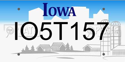 IO5T157 Iowa License Plate