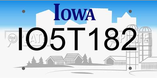 IO5T182 Iowa License Plate