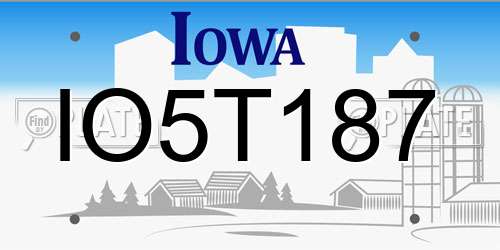 IO5T187 Iowa License Plate
