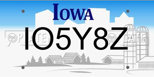 IO5Y8Z Iowa License Plate