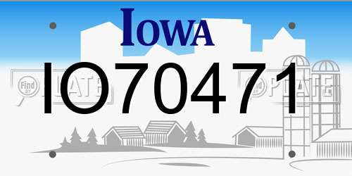 IO70471 Iowa License Plate