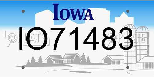 IO71483 Iowa License Plate