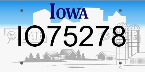 IO75278 Iowa License Plate