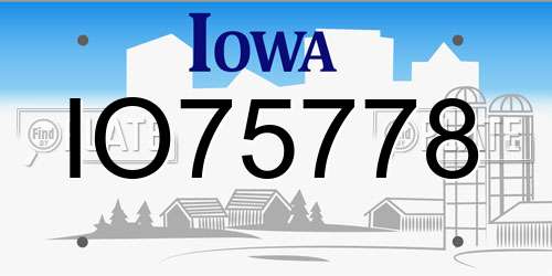 IO75778 Iowa License Plate