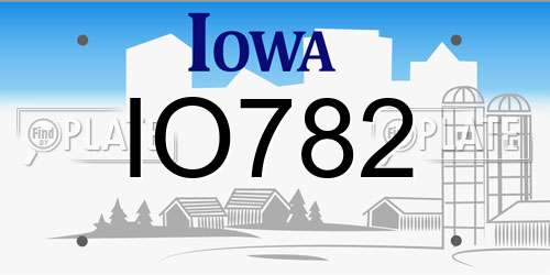 IO782 Iowa License Plate