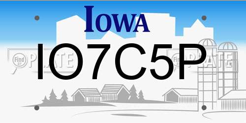 IO7C5P Iowa License Plate