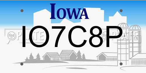 IO7C8P Iowa License Plate