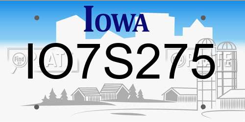 IO7S275 Iowa License Plate