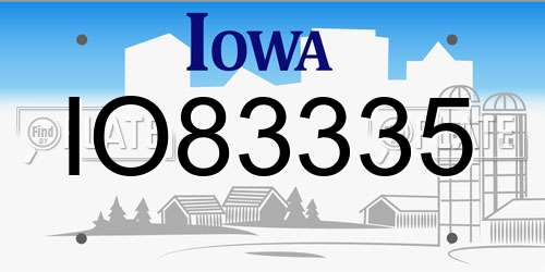 IO83335 Iowa License Plate