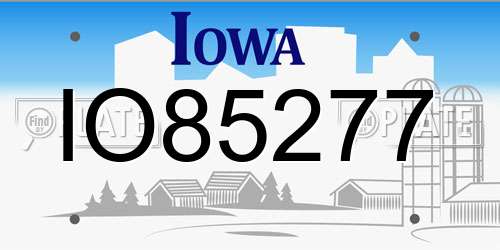 IO85277 Iowa License Plate
