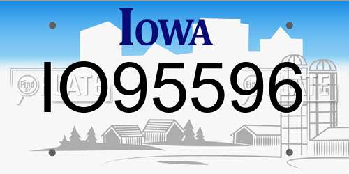 IO95596 Iowa License Plate