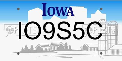IO9S5C Iowa License Plate