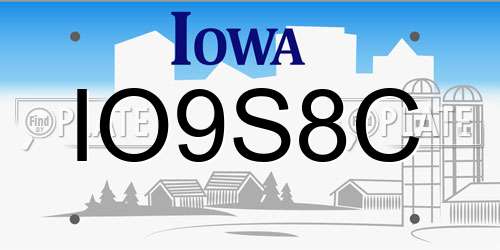 IO9S8C Iowa License Plate