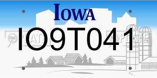 IO9T041 Iowa License Plate
