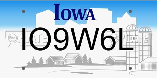 IO9W6L Iowa License Plate
