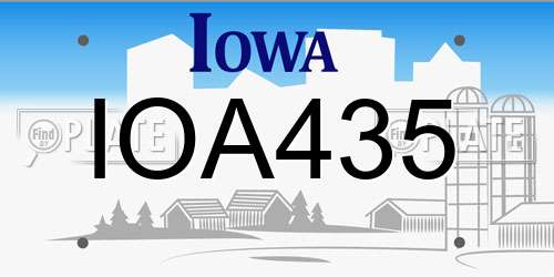 IOA435 Iowa License Plate