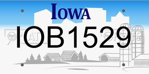 IOB1529 Iowa License Plate