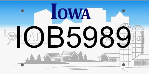 IOB5989 Iowa License Plate