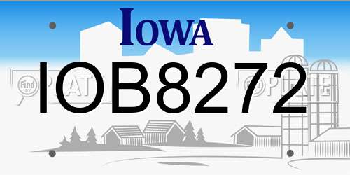IOB8272 Iowa License Plate
