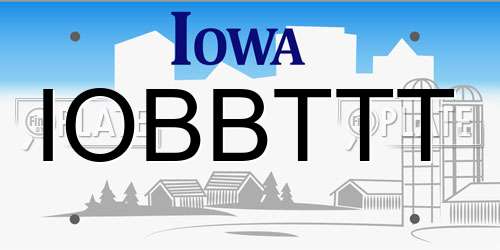 IOBBTTT Iowa License Plate