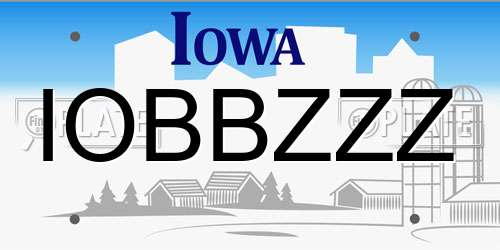 IOBBZZZ Iowa License Plate