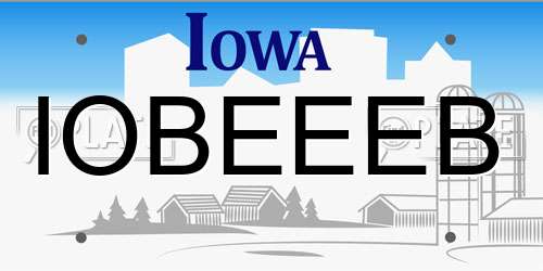 IOBEEEB Iowa License Plate