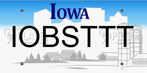 IOBSTTT Iowa License Plate