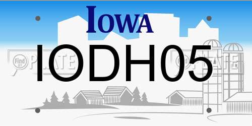 IODH05 Iowa License Plate