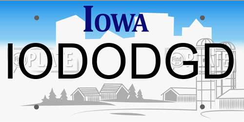 IODODGD Iowa License Plate