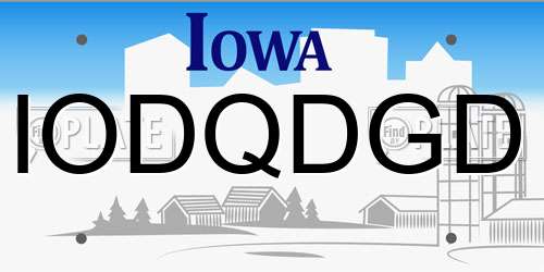 IODQDGD Iowa License Plate