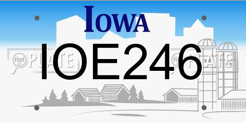 IOE246 Iowa License Plate