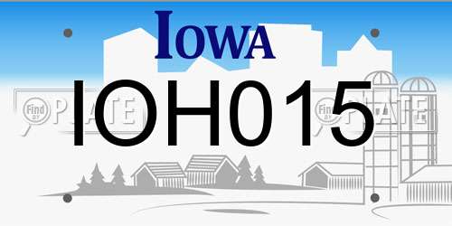 IOH015 Iowa License Plate