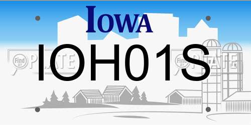 IOH01S Iowa License Plate