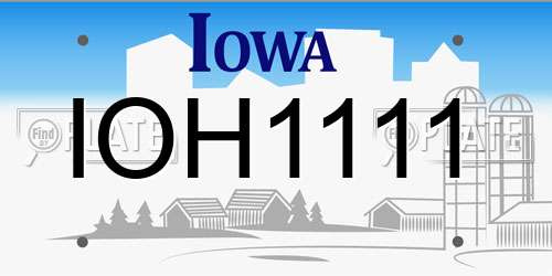 IOH1111 Iowa License Plate