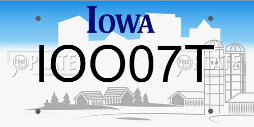 IOO07T Iowa License Plate